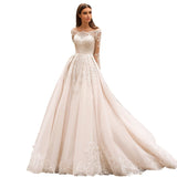 French High-End Lace Wedding Dress Word Shoulder Thin 2026 New Bride Simple Atmospheric Tailing Yarn Light HZ0517