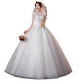 One-Word Shoulder Wedding Dress 2026 New Temperament Bride Simple Atmospheric Princess Dress With Thin And Light Wedding Dress HZ0517