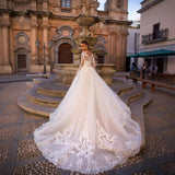 Sexy Mermaid Wedding Dress 2026 New Shoulder Lace Long-Sleeved Buttonback Bridal Wedding Dress HZ0517