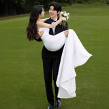 Brassed Denttal Light Wedding Dress Yarn 2026 New Super Xian Sen Family Travel Film Thin Temperament Fishtail Dress Dress Dress Woman HZ0517
