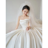 Sing Noodle Wedding Dress 2026 New Bridal Yarn French Retro At-Award Princess High-End Feel Breast Welcome Yarn HZ0517