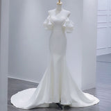 Fishtail Light Wedding Dress Linden Noodles New Temperament Elegant Bride Welcome Out Of The Yarn Super Fairy Dream Thin Dress HZ0517