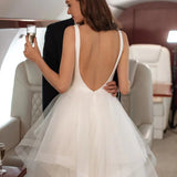 2026 New Wedding Dress Beach Dress Tug Tailed Back To Body-Repair Temperament Dress HZ0517