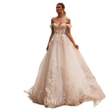 White Shoulder Small Tailed Bride Wedding Dress Light Luxury Niche Outdoor Travel Wedding Dress Fairy HZ0517