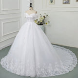 One-Word Shoulder Bridal Wedding Dress 2026 New Thin Temperament Wedding Main Yarn Big Pggy Poncho Tail Wedding Dress HZ0517