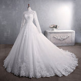 Wedding Lace 2026 New Bridal Long-Sleeved Big Tail Large-Size Wedding Dress Skirt HZ0517