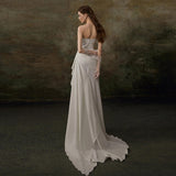 French Light Wedding Dress 2026 New Bridal Thighs Yarn White Fishtail Dress HZ0517