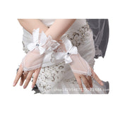 Bride Special Short Gloves Brides Wedding Lace Five Finger Embroidery Gloves Wedding Dress Accessories HZ0517
