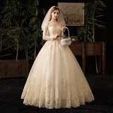 Simple Wedding Dress 2026 New Long Sleeve Tailed Wedding Brides Wedding Dress HZ0517