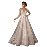 One-Word Shoulder Lace Light Wedding Dress Long-Sleeved Temperament High-End Fish Tail Go Out Yarn Light Luxury Small Welcome Engagement Dress HZ0517