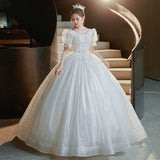 Main Wedding Dress 2025 New Bridal Court Princess Style Small Luxury Wedding Dress Tail HZ0517