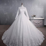 Long-Sleeved French Main Wedding Dress 2026 New Bridal Temperament Court Yarn Heavy Industry Starry Sky Drag-Tailed Main Wedding Dress HZ0517