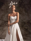 Smear The Chest Thin High-Quality Textured Densate Wedding Dress Tail 2026 New Bridal Fork Simple Temperament Go Out Yarn Light HZ0517