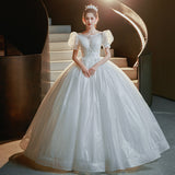 French Light Main Wedding Dress 2026 New Bridal Court Princess Style Small Wedding Dress Tail HZ0517