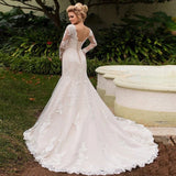 Long-Sleeved Lace Wedding Dress 2026 New Showback Bride Wedding Linen Wedding Dress Dress Dress HZ0517