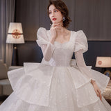 The Main Wedding Dress 2026 New Bride Big Tail Small Arm To Cover The Arm Of The Wedding Wedding Dress Physical Store Spring HZ0517