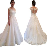 Simple Solid Color Main Wedding Dress Necker Transparent Buckle Back Wedding Dress 2026 New Hat Sleeves Bareback Bridal Dress HZ0517