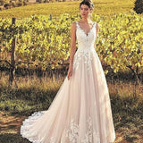 Wedding Dress 2026 New Hot Lace Paste Sticker Deep V Collar Transparent Sleeveless Main Wedding Dress HZ0517