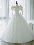 Light Wedding Dress 2026 New Bridal Girl Small Man Simple And Light In The Escape Princess Bubble Sleeve HZ0517