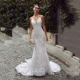 New Bridal Wedding Dress White High-End Sexy Desex Slings Small Tail Wedding Dress HZ0517