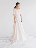 White Dress Registration Certificate Thin Bride To Take Pictures Of The Yarn Light Yarn Simple Travel Yarn HZ0517