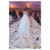 Long-Sleeved Lace Long-Necked White Cotton Cotton Retro Evening Dress Can Be Processed In Summer HZ0517