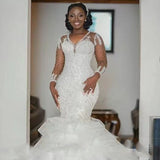 African Wedding Dress 2026 New Mermaid V Lace Waist Fishtail Wedding Dress Overseas Warehouse New Spring HZ0517