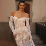 The Waist Fishtail Wedding Dress 2026 New Word Shoulder Small Tail Sexy Bare Back Wedding Dress HZ0517