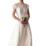 Korean Light Wedding Dress 2026 Bride Simple Dens, High-End Feeling Out Of Gauze Forest Dragged White Dress Skirt HZ0517