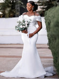 Black Bride's Mermaid White Wedding Transneck Pearl Pearl Mounted Garden African Garden Bride HZ0517