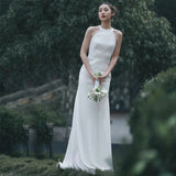 Wedding New Temperament Bride Goes Out Light Yarn White Den?Ry Simple Fishtail Dress Skirt Tugging Tour Welcome Yarn HZ0517