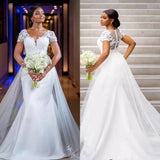 Wedding V-Neck Mesh 2026 Spring New Bridal White Wedding Dress Dress Dress HZ0517
