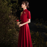 Bride Toast Suit 2026 New Red Plus-Size Choir Performance Cheongsam Wedding Dress Engagement Dress Woman HZ0517