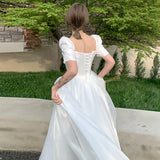 French Light Wedding Dress 2026 New Bridal Maid Mori Simple Temperament Go Out Welcome Yarn Dress Dress Princess Style HZ0517