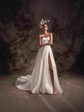 Smear The Chest Thin High-Quality Textured Densate Wedding Dress Tail 2026 New Bridal Fork Simple Temperament Go Out Yarn Light HZ0517