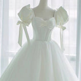 Light Wedding Dress 2026 New Bridal Girl Small Man Simple And Light In The Escape Princess Bubble Sleeve HZ0517
