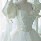 Light Wedding Dress 2026 New Bridal Girl Small Man Simple And Light In The Escape Princess Bubble Sleeve HZ0517