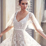 Street Wedding Dress 2026 New Fashion Sexy Lace V Collar Showback Dress Woman HZ0517