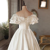 French Small Retro Sedley Light Wedding Dress Bride Toasting At The Escape Of The Princess Birthday Dress White Woman HZ0517