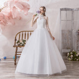 Large-Size High-Waist Long-Sleeved Wedding Dress 2026 New Wedding Dress Solid Color Simple Atmospheric Fashion Trend Yarn HZ0517