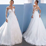 2026 New Main Wedding Dress Bride Big Tail Retro Sexy Thin V-Neck Long-Sleeved Dress HZ0517