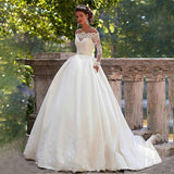 Wedding Dress 2026 New Bridal Handikin Long Sleeves Thin Fashion Big Tail Big Size Wedding Dress HZ0517