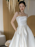 French Brao-Smeared And Light Wedding Bridal Temperament Dragging The Tail At The Escape Princess Dress Simple Stancy To Shoot The Yarn HZ0517