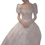French Wedding Dress 2026 New Bridal Main Yarn Heavy Industry Court Elegant Go Out Big Tail Pregnant Wedding Dress HZ0517
