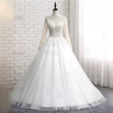 Long-Sleeved Wedding Dress 2025 New Princess Ponpong Skirt Retro Lace Slimy Naked Tail HZ0517