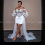 Wedding Dress Sexy Bare Back Nail Lace Fishtail Bride Wedding Welcome Peng Peng Skirt Dress HZ0517