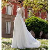 2026 New Light Wedding Dress Female Tailings Solid Long-Sleeved Back High-End Feeling Light Luxury Bride Main Wedding Wedding Party HZ0517