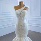 Spring Fishtail Wedding Dress Fishtail 2026 New Bride Wedding Shoulder Out Thin Temperament Ceremony Yarn HZ0517