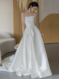 French Brao-Smeared And Light Wedding Bridal Temperament Dragging The Tail At The Escape Princess Dress Simple Stancy To Shoot The Yarn HZ0517