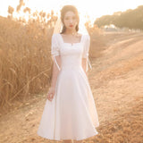 White Light Wedding Dress French Certificate Registration 2026 Fairy Qi Famous People Usually Wear Dress Travel Shooting Light Wedding Dress HZ0517